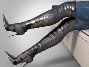 GIANMARCO LORENZI pointy toe high heels boots 3D Model