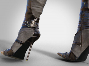 GIANMARCO LORENZI pointy toe high heels boots Modelo 3D