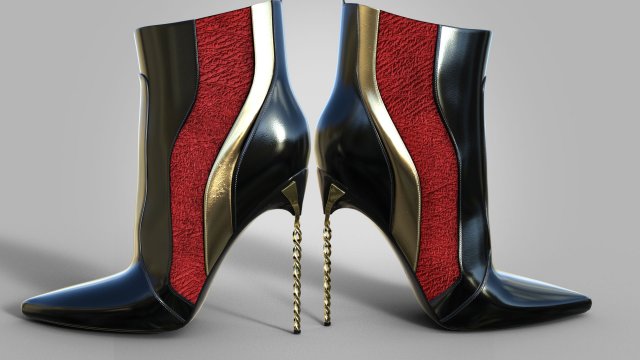 Stylish ankle boots two pairs3 3D Модель .c4d .max .obj .3ds .fbx .stl .blend
