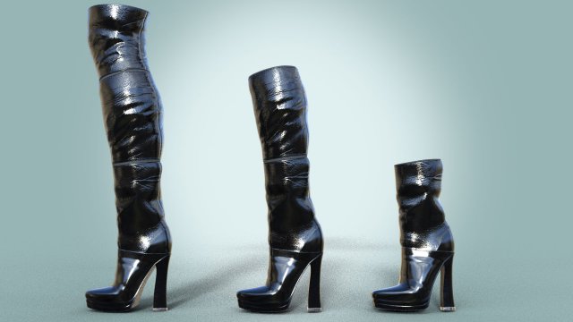 Boots transformers for women 3D Model .c4d .max .obj .3ds .fbx .stl .blend 