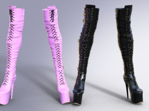 Over the knee boots high 3D Модель