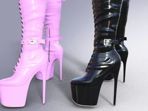 Over the knee boots high 3D Model