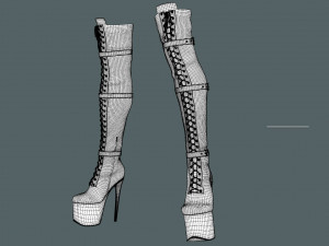 Over the knee boots high 3D Model