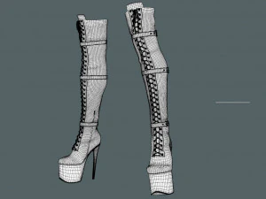 Over the knee boots high 3D Model