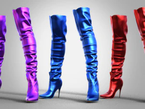 High boots over the knee boots 3D Model