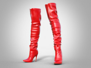 High boots over the knee boots 3D Модель