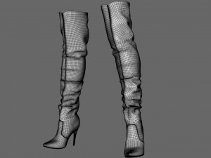 High boots over the knee boots 3D Модель