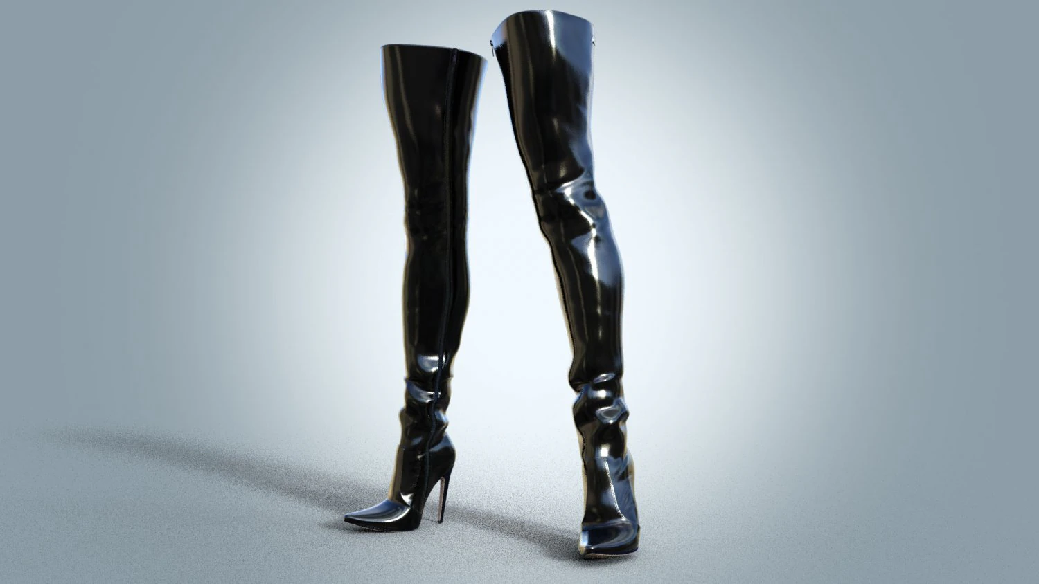High boots over the knee boots Fernando Berlin 3D Model .c4d .max .obj .3ds .fbx .stl .blend 