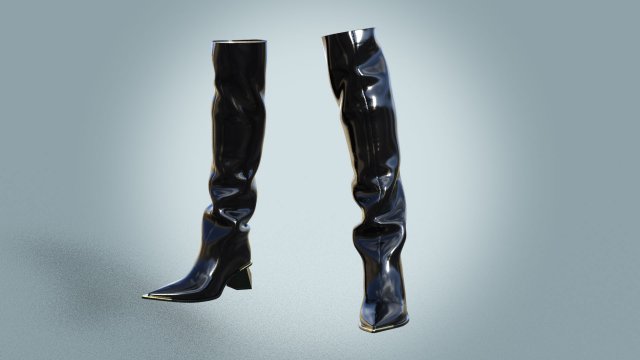 Stylish High Boots Model 3D .c4d .max .obj .3ds .fbx .stl .blend 