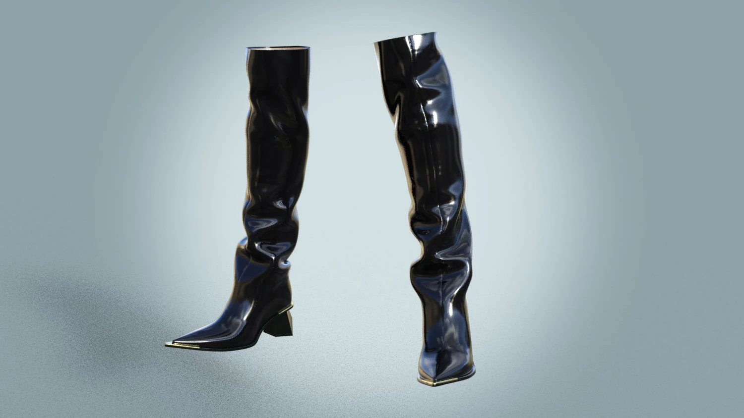 Stylish High Boots 3D Model .c4d .max .obj .3ds .fbx .stl .blend