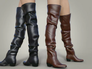 घुटने के ऊपर के जूते विटोरियन युग 3D मॉडल