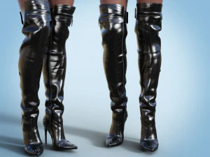 Stivali alti stile stivali sopra il ginocchio Modello 3D