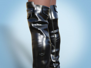 High boots over the knee boots style 3D Model