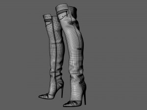 High boots over the knee boots style 3D Model