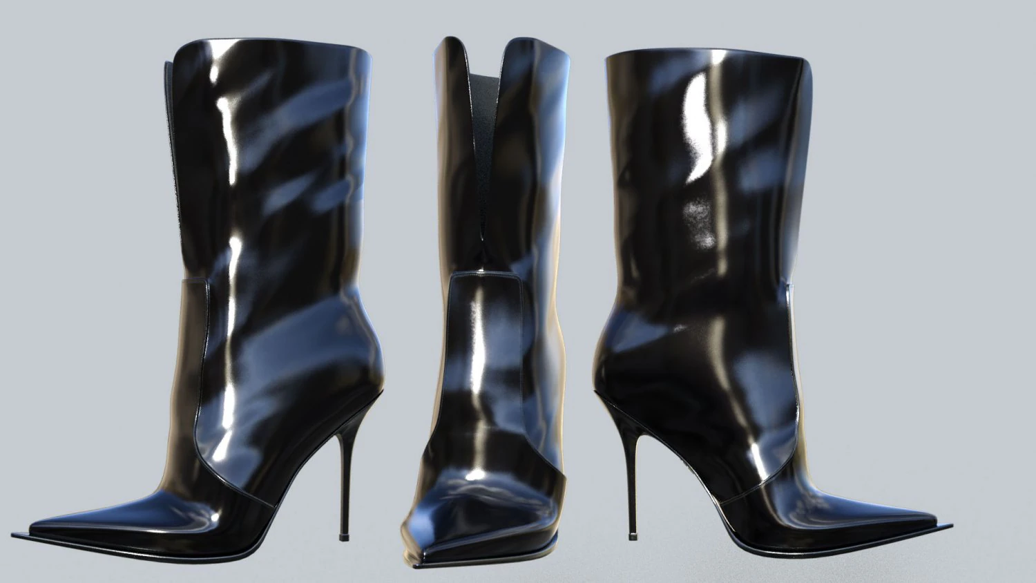 Boots Zara Dolce Gabbana 3D Model .c4d .max .obj .3ds .fbx .stl .blend 
