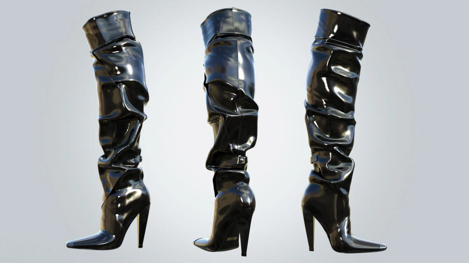 Chic Boots TM 3D Model .c4d .max .obj .3ds .fbx .stl .blend