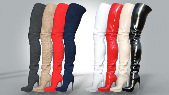 Thigh High Boots Modèle 3D .c4d .max .obj .3ds .fbx .stl .blend 