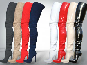 घुटनों तक के बूट 3D मॉडल