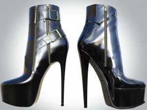 Platform ankle boots 3D Model