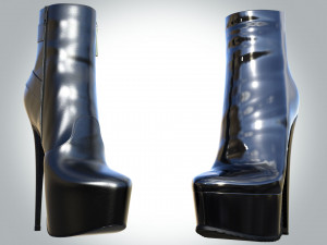 Platform ankle boots Model 3D