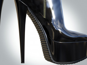 Platform ankle boots Model 3D