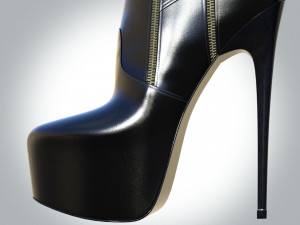 Platform ankle boots Model 3D