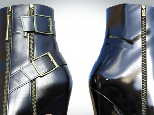 Platform ankle boots Model 3D