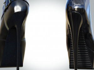 Platform ankle boots Model 3D