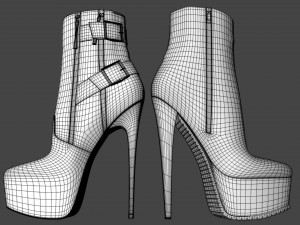 Platform ankle boots Model 3D