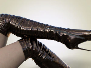 Сапоги выше колена на высоком каблуке 3D Модель