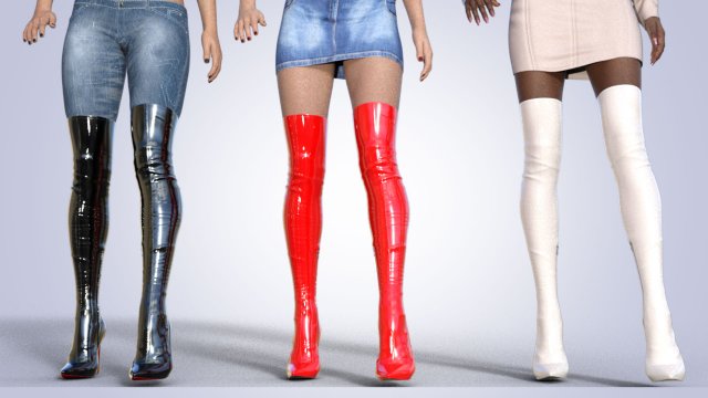 Thigh High Boots3 Modèle 3D .c4d .max .obj .3ds .fbx .stl .blend 