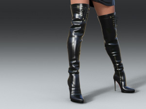 Boots Boots with lacing Model 3D