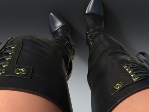 Boots Boots with lacing Model 3D