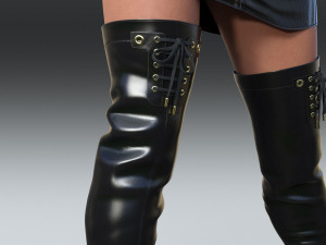 Boots Boots with lacing Model 3D