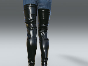 High platform boots with lacing 3D Model