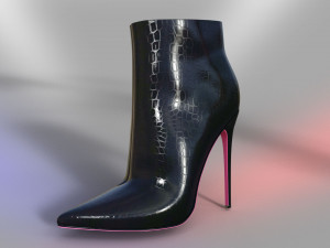 Giaro TALIA BLACK SHINY ANKLE BOOTS 3D Model