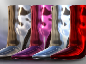 Giaro TALIA BLACK SHINY ANKLE BOOTS 3D Model