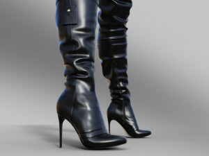 Two Pairs of High Boots in the Cyberpunk Style 3D मॉडल