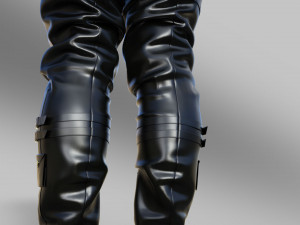 Two Pairs of High Boots in the Cyberpunk Style 3D मॉडल