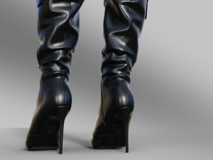 Two Pairs of High Boots in the Cyberpunk Style 3D मॉडल