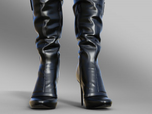 Two Pairs of High Boots in the Cyberpunk Style 3D मॉडल