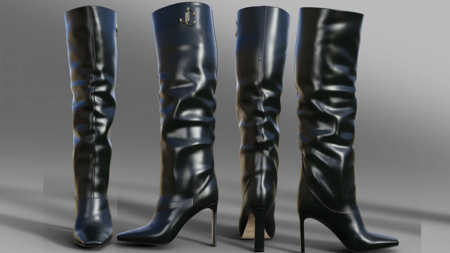 Boots LIMMYCHOO 3D Model .c4d .max .obj .3ds .fbx .stl .blend 
