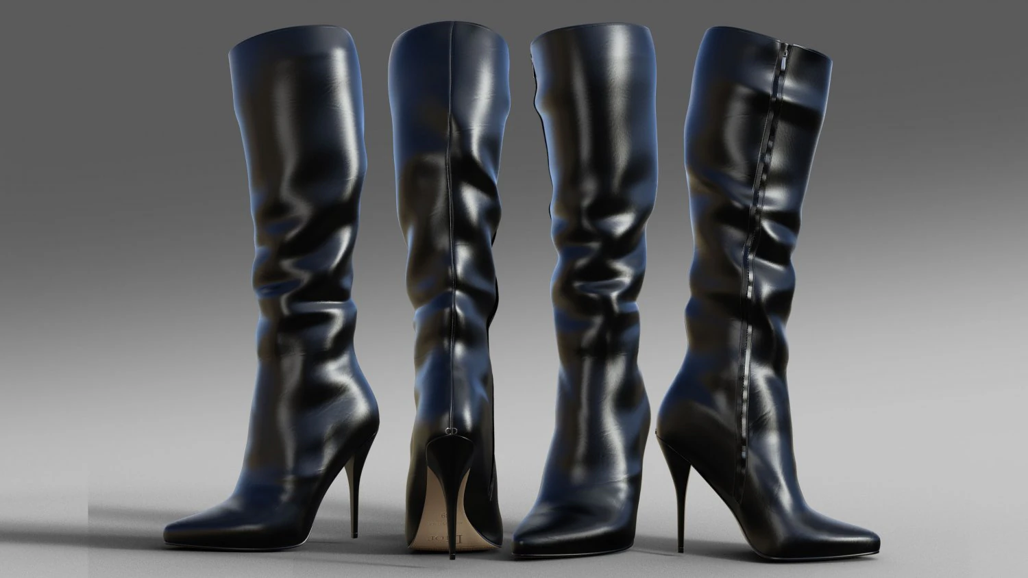 Boots Cristian Dior 3D Model .c4d .max .obj .3ds .fbx .stl .blend 