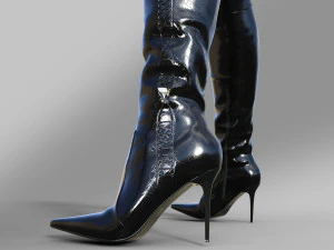 Boots Above the knee with a pointed toe 3D Model