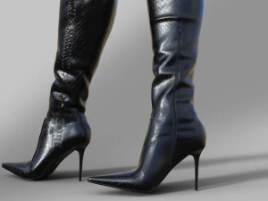 Boots Above the knee with a pointed toe 3D Model