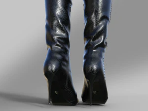 Boots Above the knee with a pointed toe 3D Model