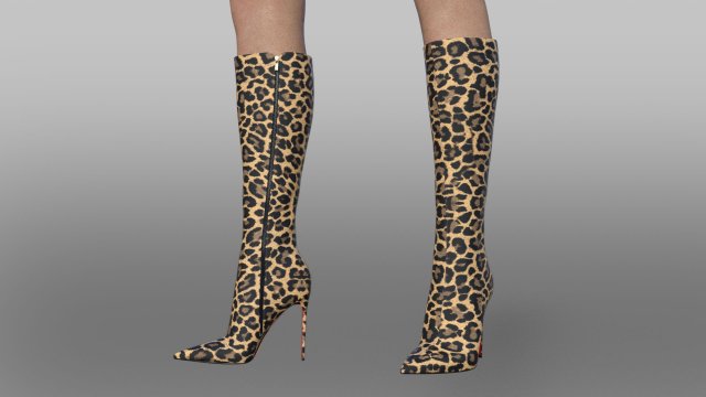 Leopard knee boots store