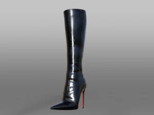 EVA BOOT 120mm Leopard-print satin knee boot 3D Model