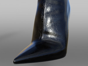 EVA BOOT 120mm Leopard-print satin knee boot 3D Model