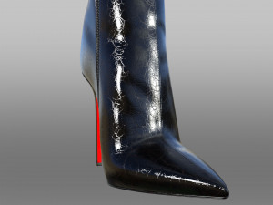 EVA BOOT 120mm Leopard-print satin knee boot 3D Model